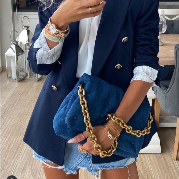 Zara Handbags - Zara quilted denim maxi crossbody bag